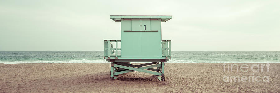 ZUMA BEACH, CALIFORNIA, USA - Lifeguard watching swimmers on Zuma