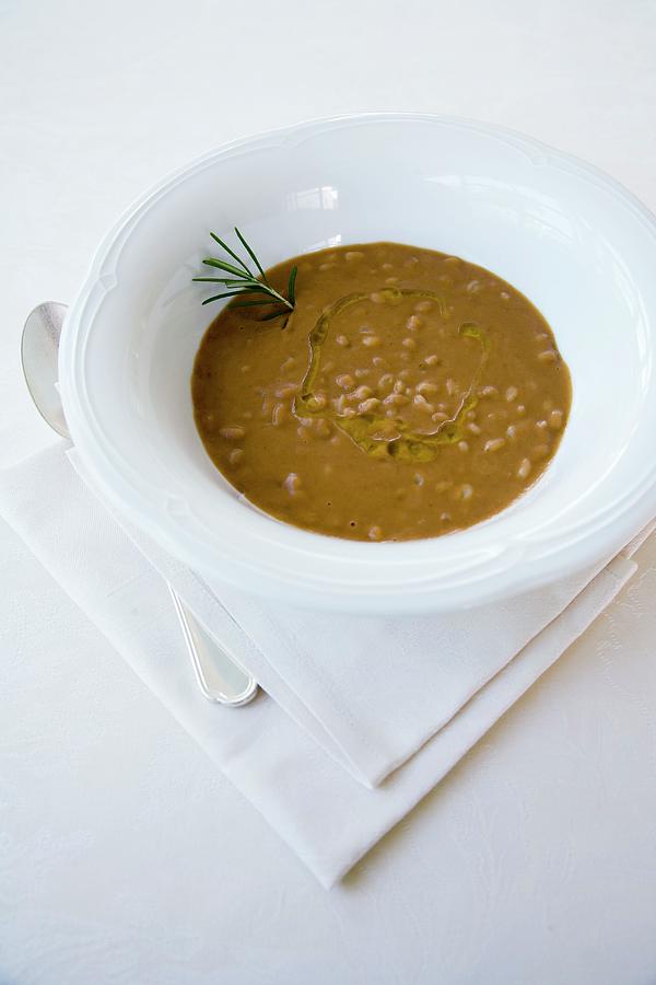 Zuppa Di Lenticchie E Farro creamy Lentil Soup With Spelt, Italy Photograph by Michael Wissing