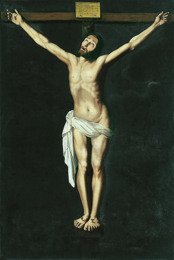 Zurbaran -Fuente de Cantos, 1598-Madrid, 1664-. Christ on the Cross -ca. 1630-. Oil on canvas. 21... Painting by Francisco de Zurbaran -c 1598-1664-