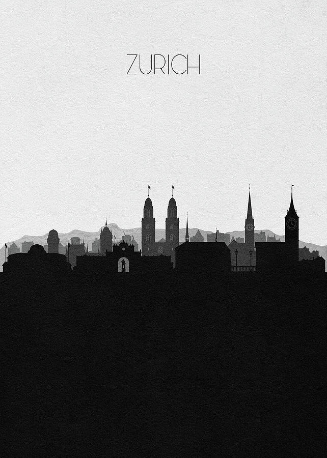 Zurich Cityscape Art Digital Art by Inspirowl Design
