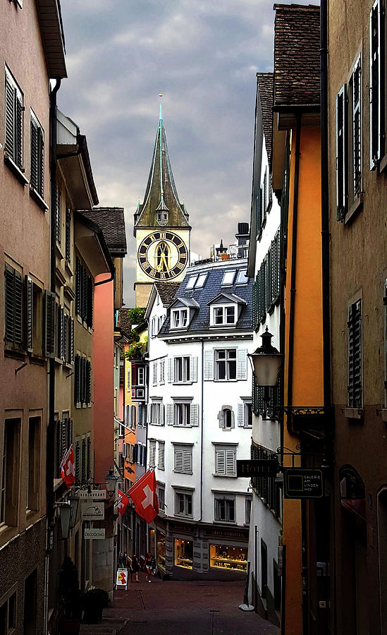 Zurich Clock Tower Photograph by Christopher Javaruski