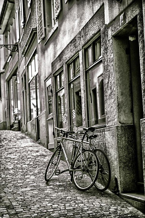 Zurich Street Bicycles Photograph