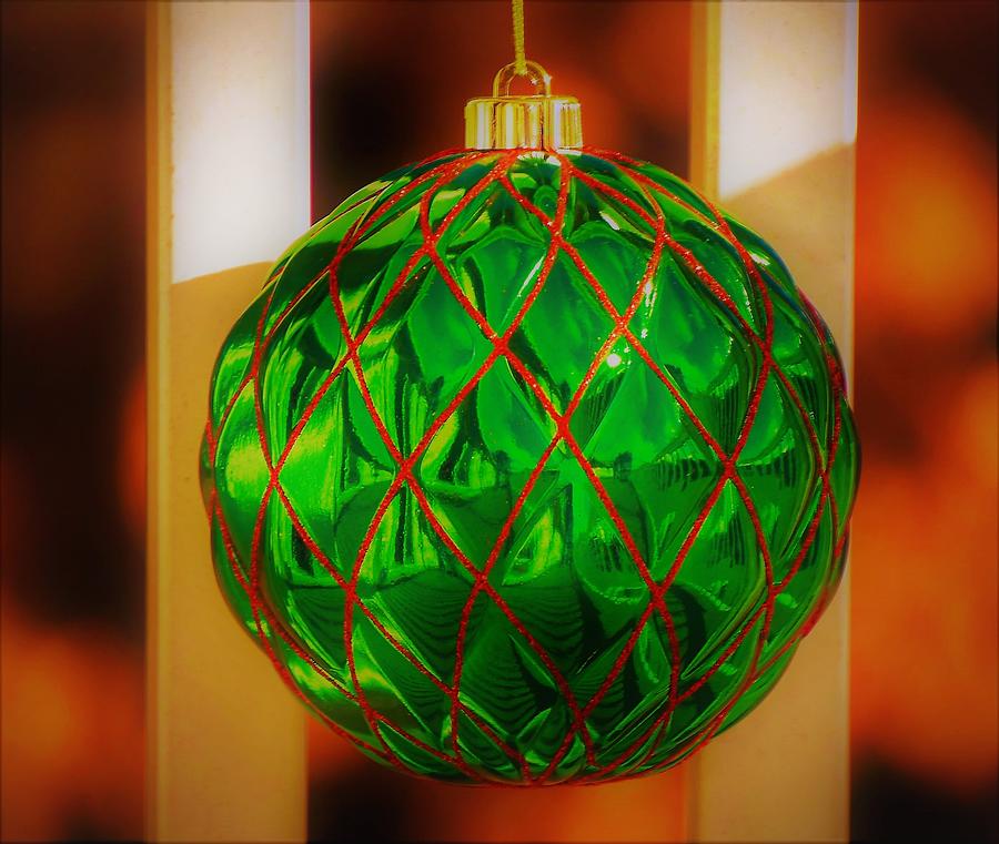 # Green Christmas Ball Ornament Photograph by THERESA Nye