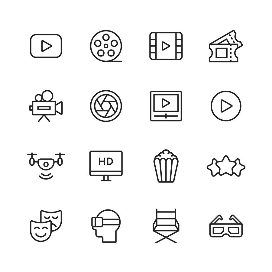 --- Line Icons. Editable Stroke. Pixel Perfect. For Mobile and Web. Contains such icons as ---. Drawing by Rambo182