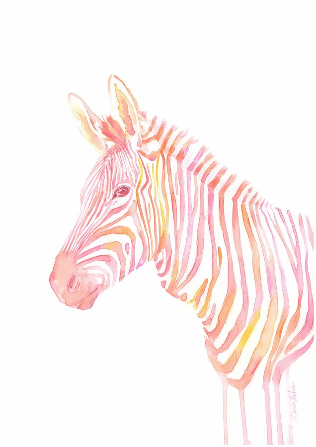 pink ZEBRA abstraction ORIGINAL ART Drawing by Vika Nebuka - Fine Art ...