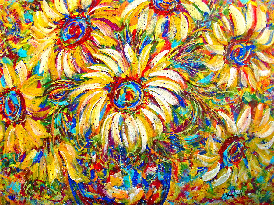  Sunflower Burst Painting by Natalie Holland
