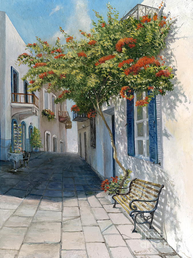 . Sunny street Painting by Roman Barkov - Fine Art America