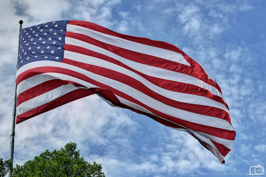 0001 AMERICAN FLAG at CANALSIDE BUFFALO NY Photograph by Michael Frank ...