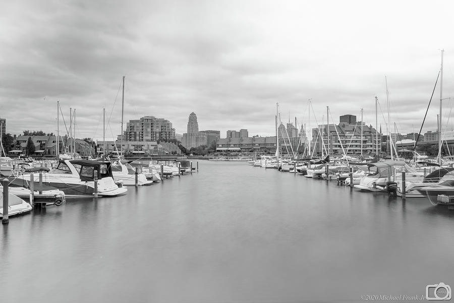 Mug Photograph - 0001 Quiet Morning At The Docks Bw by Michael Frank Jr