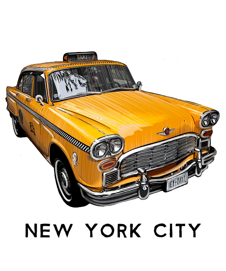 Checker　New　Classic　Digital　Cab　York　by　City　Pixels　Taxi　Art　Lance　Gambis
