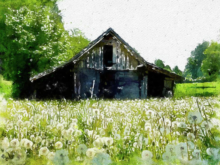 003 Barns in Watercolor Watercolor Barn Watercolor Barn Paintings Painting Barns In Watercolor Painting by Large Wall Art For Living Room