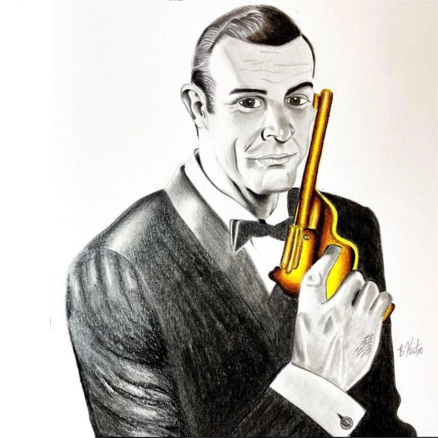 007 Golden Gun Drawing by Bert Kistoo - Pixels