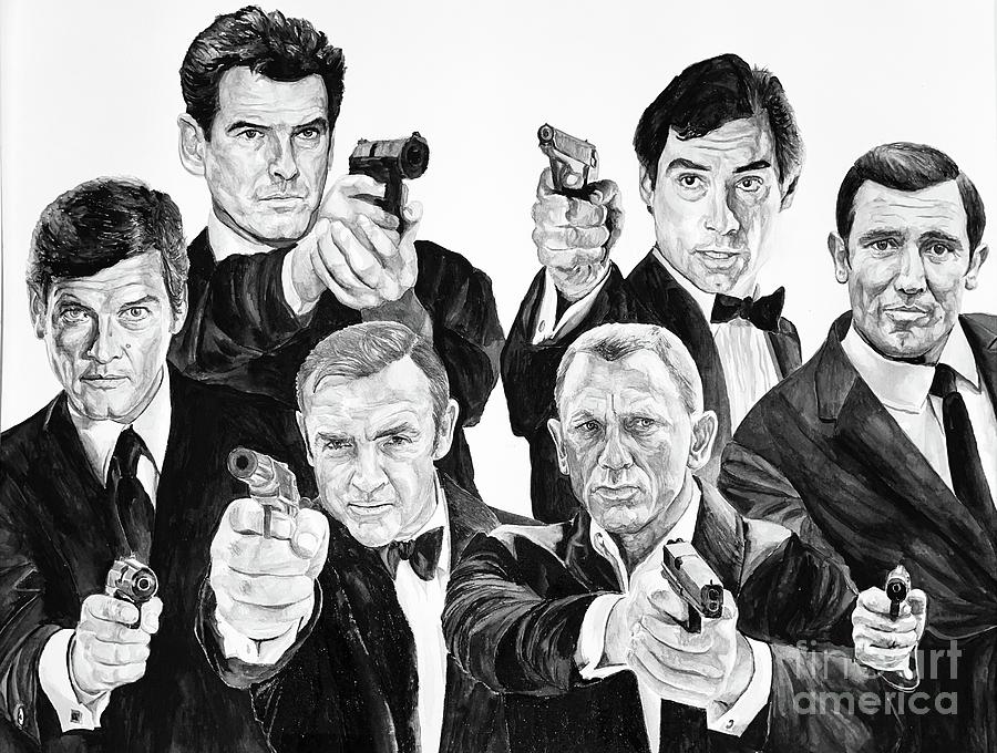 Daniel Craig Painting - 007 James Bond by Tamir Barkan