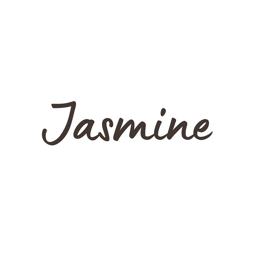 014 Jasmine In Cursive Letters Painting by Large Wall Art For Living