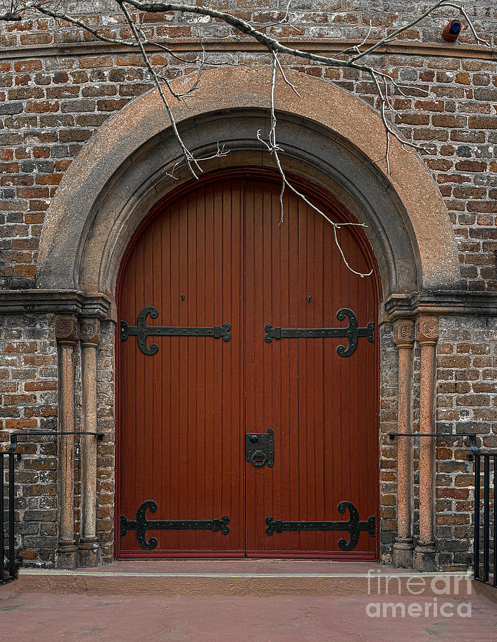 Romanesque Red Door Photograph