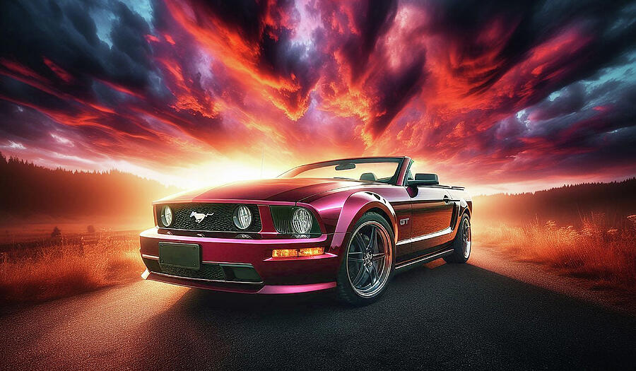 05-09 Mustang GT Convertible Digital Art by Rod Seel