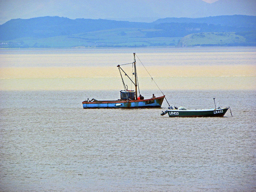 07-07-12 MORECAMBE. Two Boats On The Bay. Photograph by Lachlan Main
