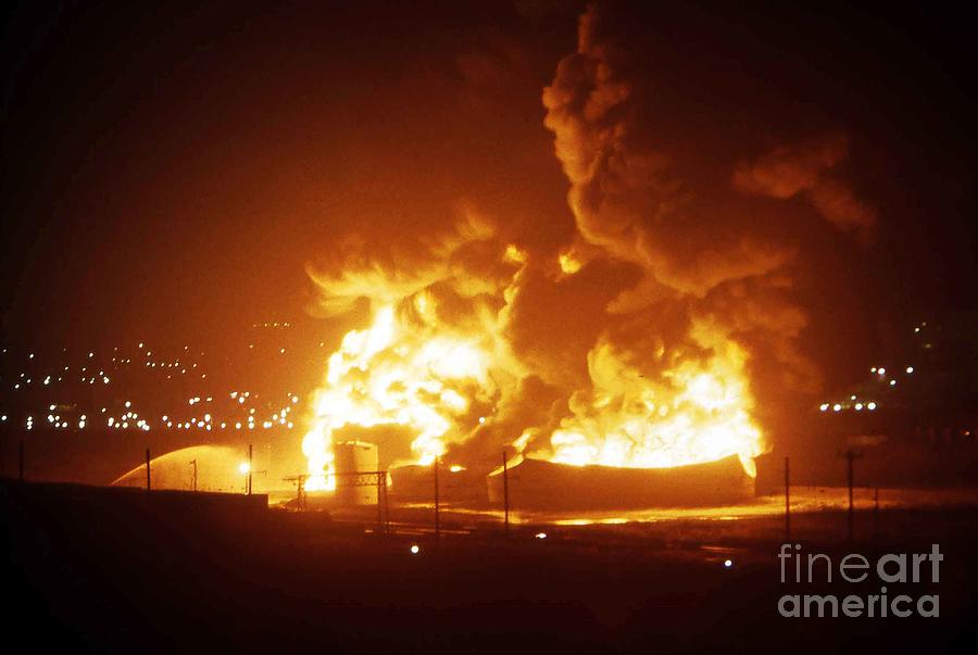 1-07-83-Texaco Gasoline Tank Farm Storage Explosion-Newark NJ Photograph by Steven Spak
