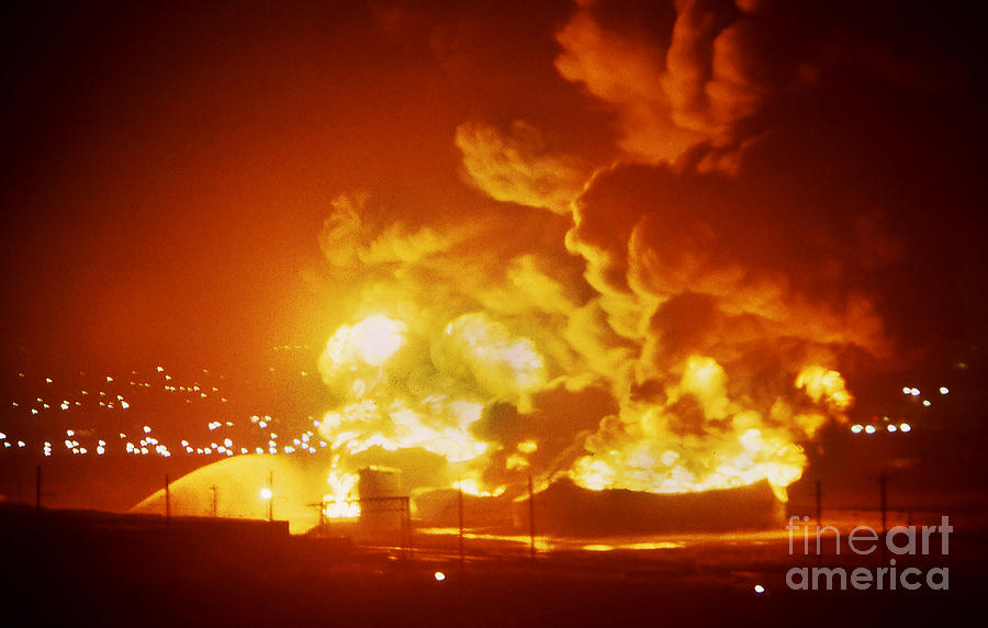 1-07-83-Texaco Gasoline Tank Farm Storage Explosion-Newark NJ Photograph by Steven Spak