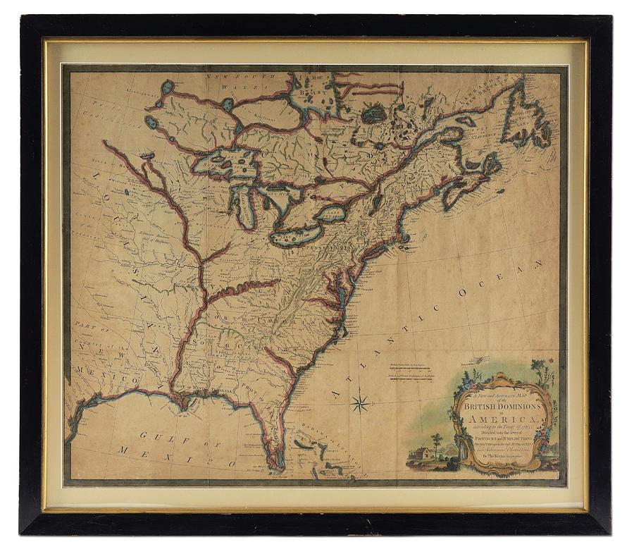 1763 Map Of British Dominions In America By Thomas Kitchin Painting by MotionAge Designs