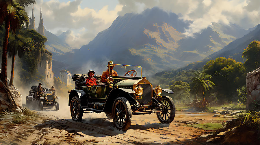 1900 Panhard  Levassor Type A 7hp Tourer  stunn by Asar Studios Painting by Celestial Images