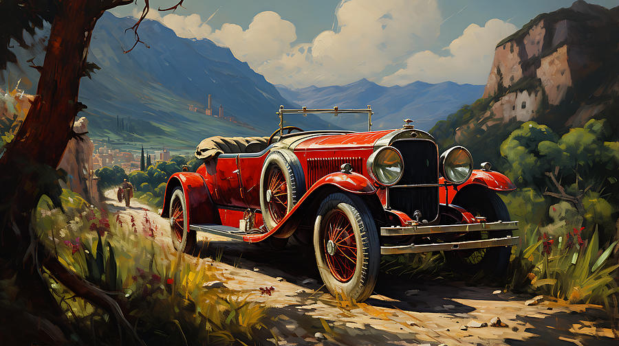 1919 Duesenberg Model A 6.9L Tourer  stunning by Asar Studios Painting by Celestial Images