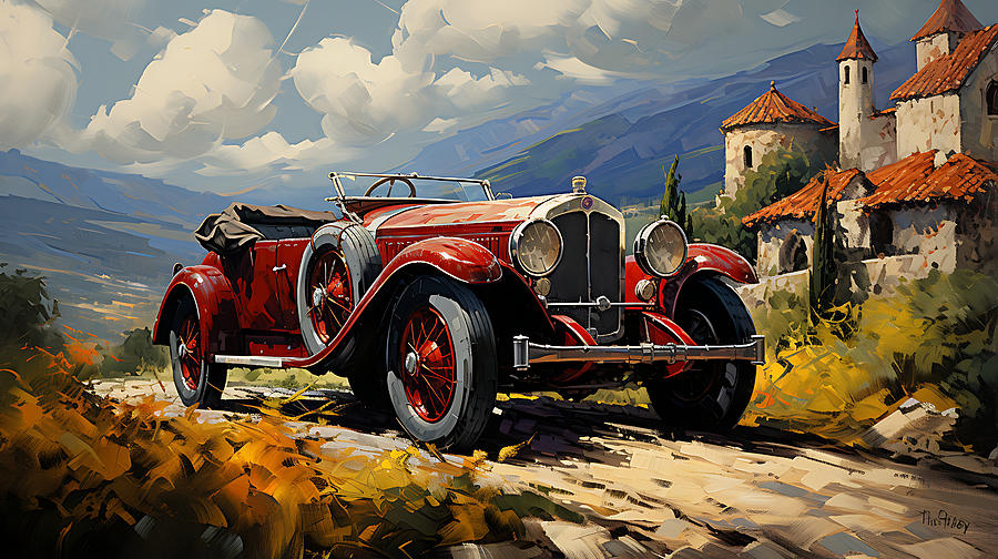 1919 Duesenberg Model A 6.9L Tourer  stunning L by Asar Studios Painting by Celestial Images