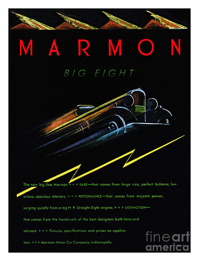 1930s Marmon Big Eight advertisement Mixed Media by Retrographs