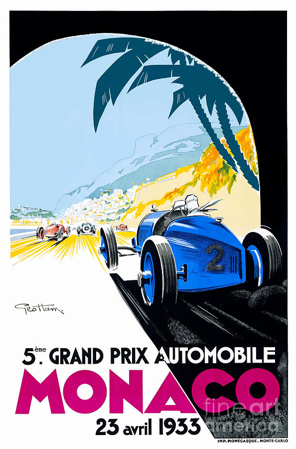 1933 Monaco Racing Poster Photograph by Jon Neidert