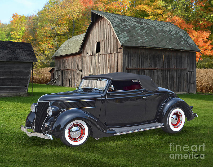 1936 Ford Cabriolet Custom Photograph by Ron Long