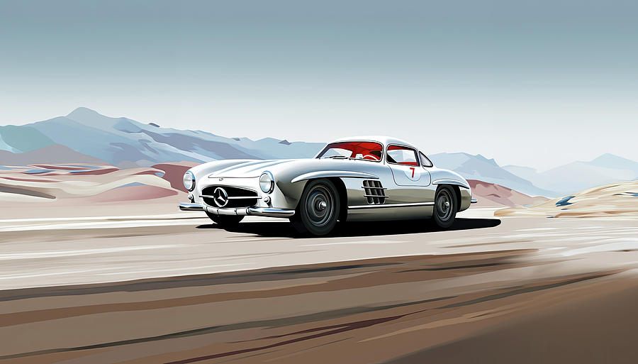 1954 Mercedes-benz 300sl Gullwing Digital Art by John Cassella - Fine ...