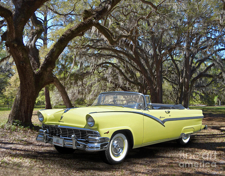1956 Ford Sunliner Convertible #2 Photograph by Ron Long