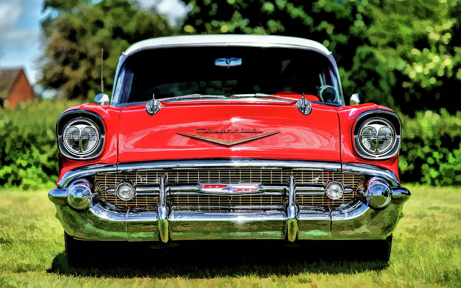 Car Painting - 1957 Chevy Chevrolet by Christopher Arndt