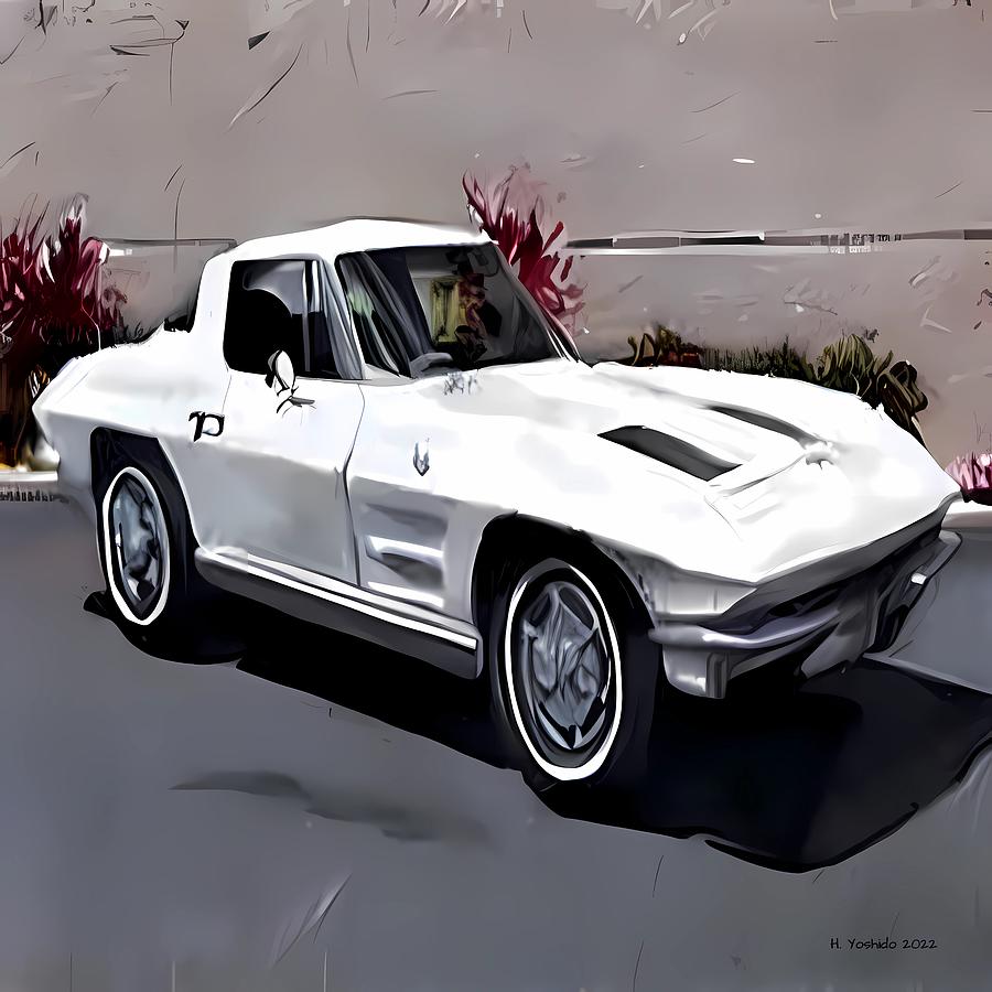 1963 Corvette Digital Art by Hiroshi Yoshido - Fine Art America