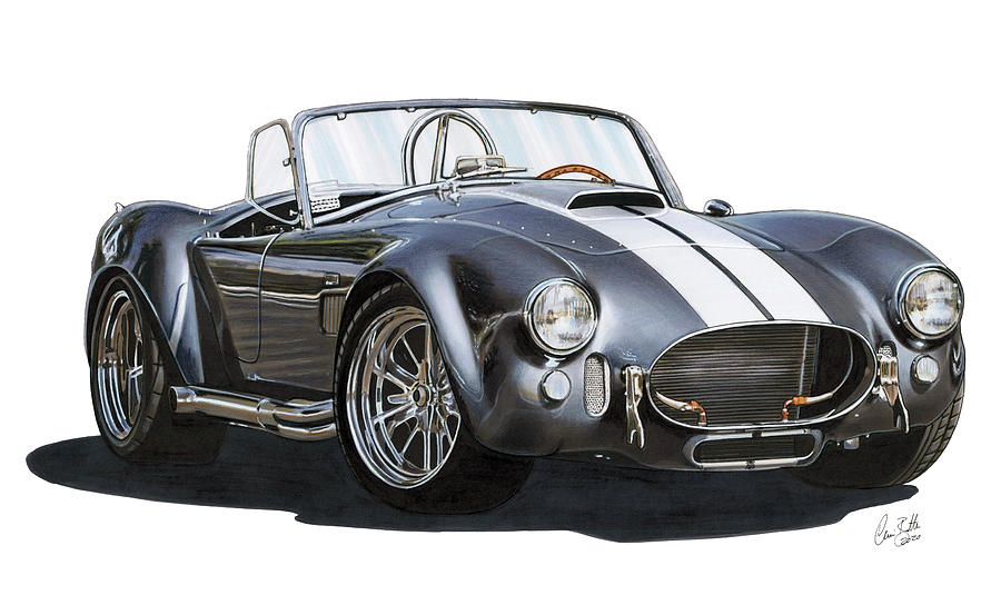 1965 AC Cobra 427 #2 Drawing by The Cartist - Clive Botha