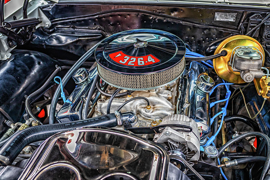 1965 Pontiac Tempest 326 Engine Compartment Photograph