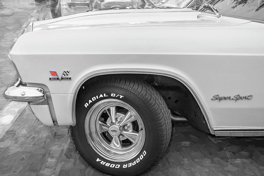 1965 White Chevrolet Impala SS 396 X105 Photograph by Rich Franco