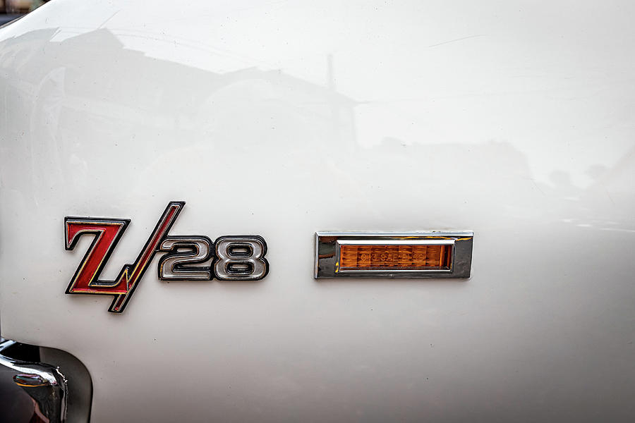1969 Chevrolet Camaro Z28 Fender Emblem Detail Photograph