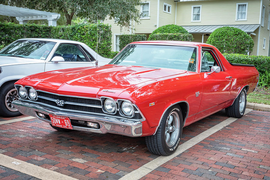 1969 Red Chevrolet El Camino SS 396 X145 Photograph by Rich Franco