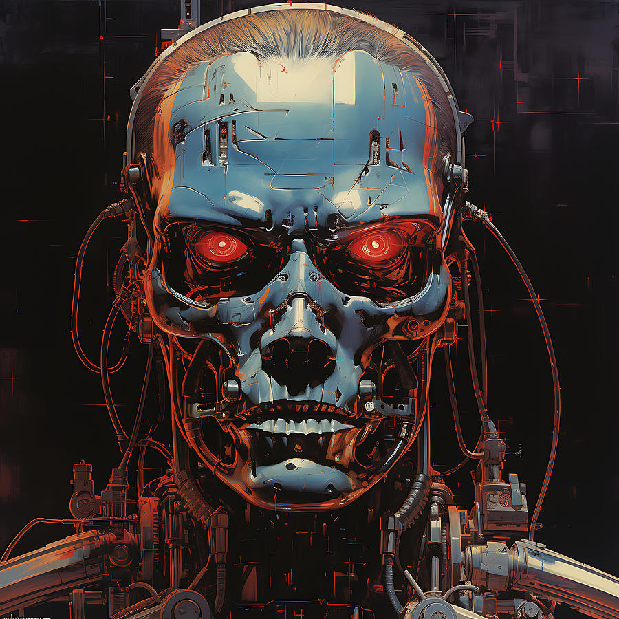1970 Sci Fi Robot Terminator   Stylize 250  By Asar Studios Painting