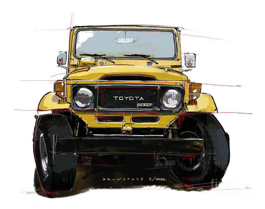 1983 Toyota BJ42 Land Cruiser Artwork,The art of classic cars,Drawspots ...