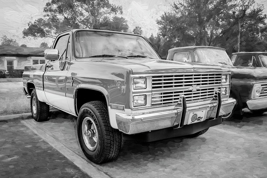 1986 Red Chevrolet C10 Silverado Pick Up Truck X102 Photograph by Rich Franco