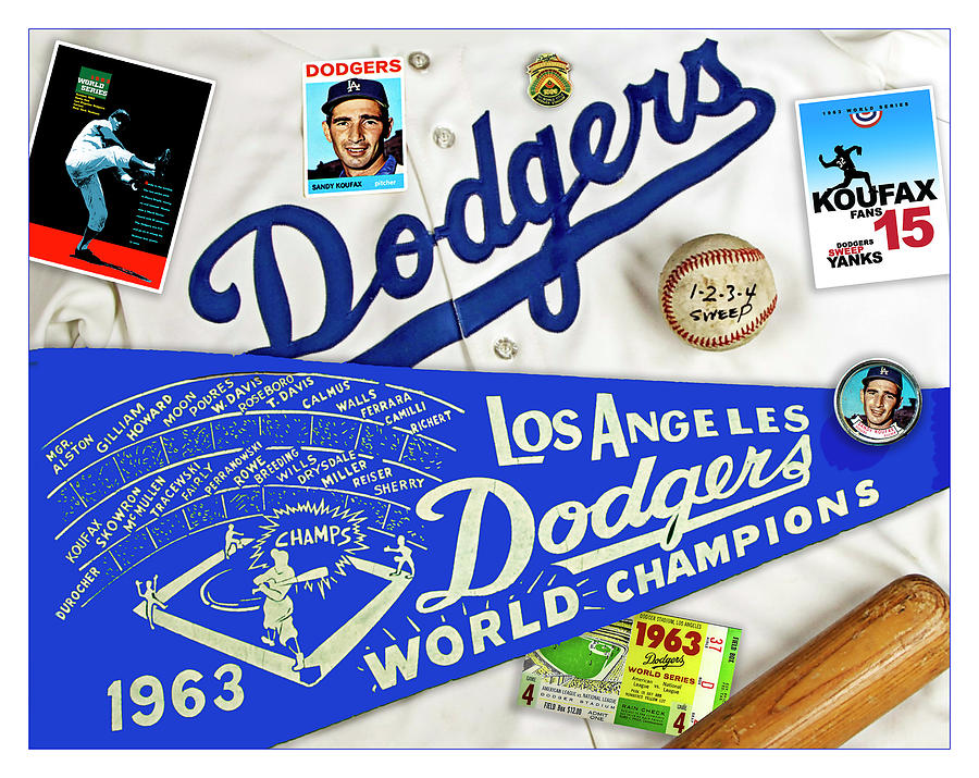 Los Angeles Dodgers Digital Art - 1-2-3-4 Sweep by Ron Regalado
