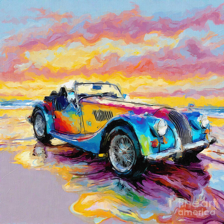 Sunset Painting - 2004 Morgan Roadster #1 by Armand Hermann