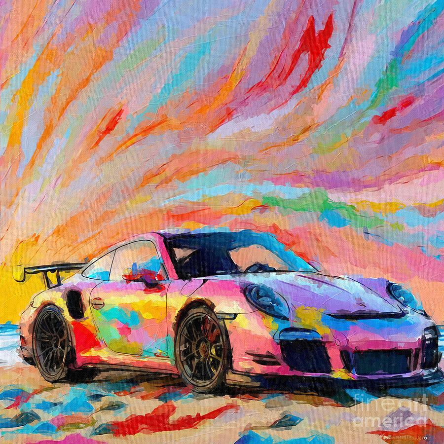 Abstract Painting - 2004 Porsche 911 GT3 RS #1 by Armand Hermann