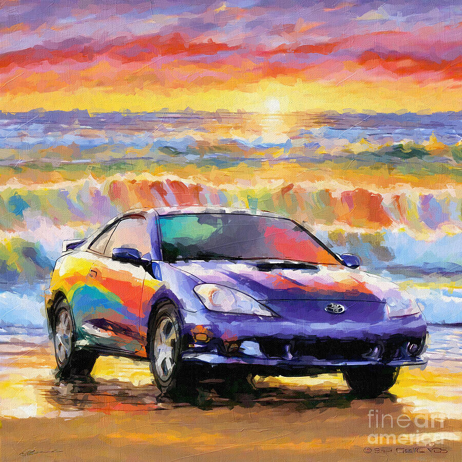 Sunset Painting - 2004 Toyota Celica GT-S #1 by Armand Hermann