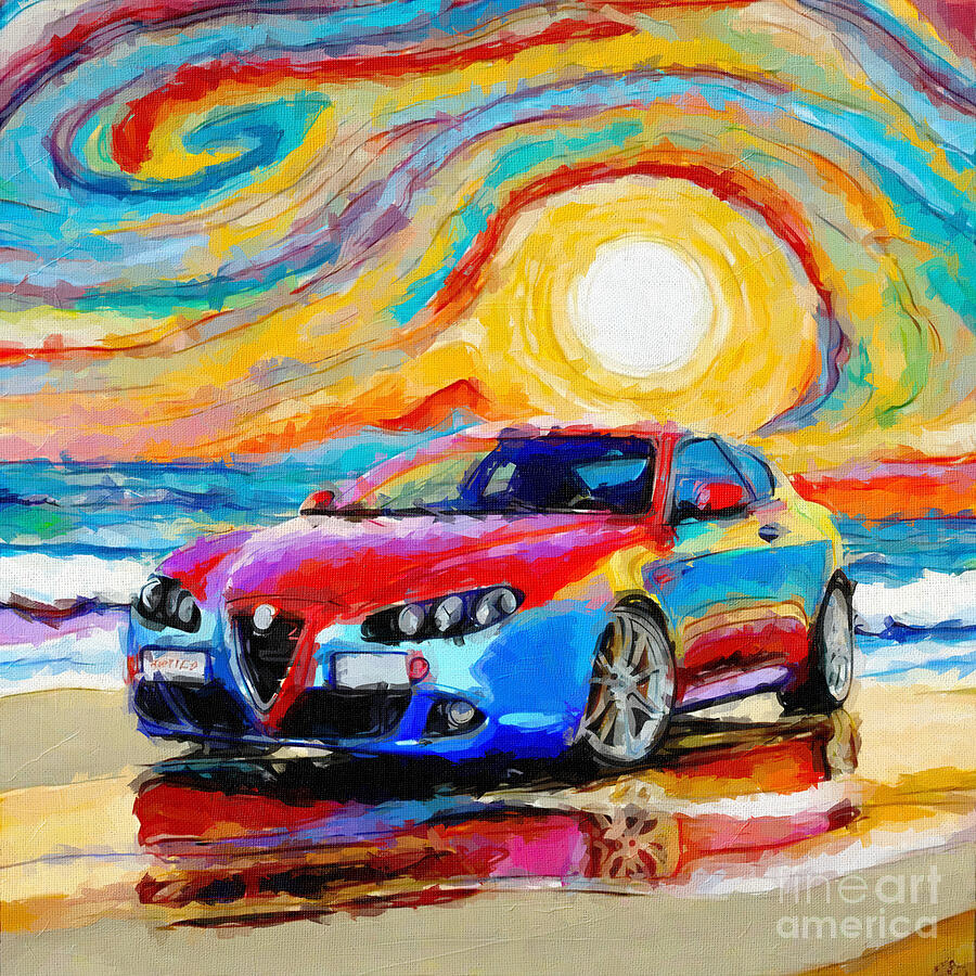 Beach Painting - 2005 Alfa Romeo Brera #1 by Armand Hermann