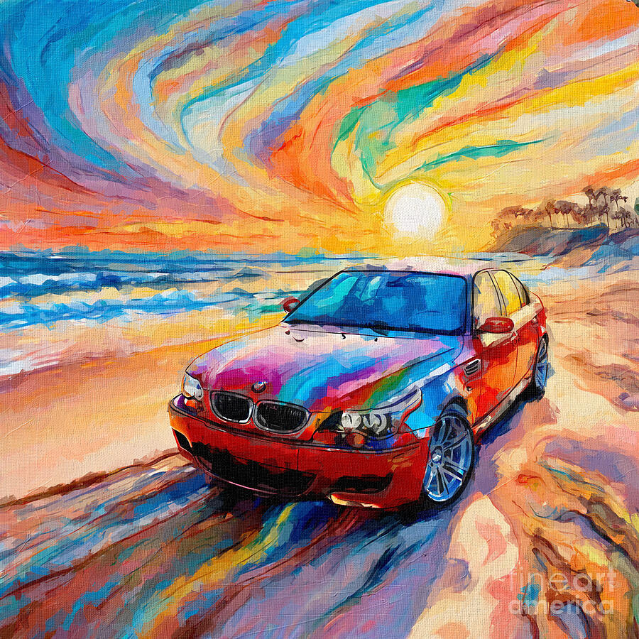 Sunset Painting - 2005 Bmw M5 #1 by Armand Hermann