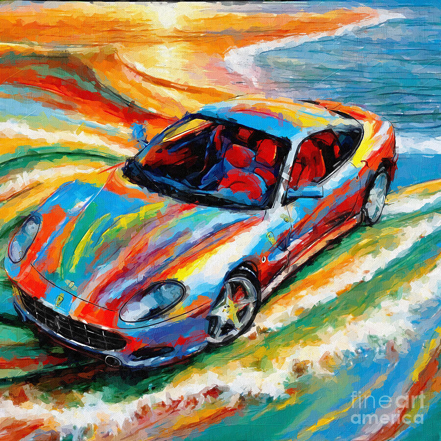 Sports Car Painting - 2005 Ferrari 575M Superamerica #1 by Armand Hermann