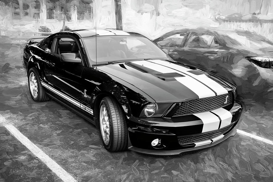 2007 Black Ford Shelby Mustang GT500 X172 Photograph by Rich Franco